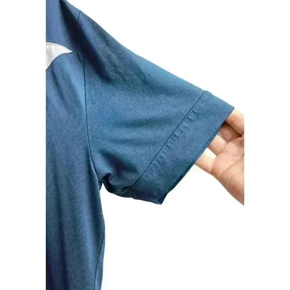 Callaway Golf X Range Striped Diagonal Polo Shirt Navy White Large - Picture 5 of 9